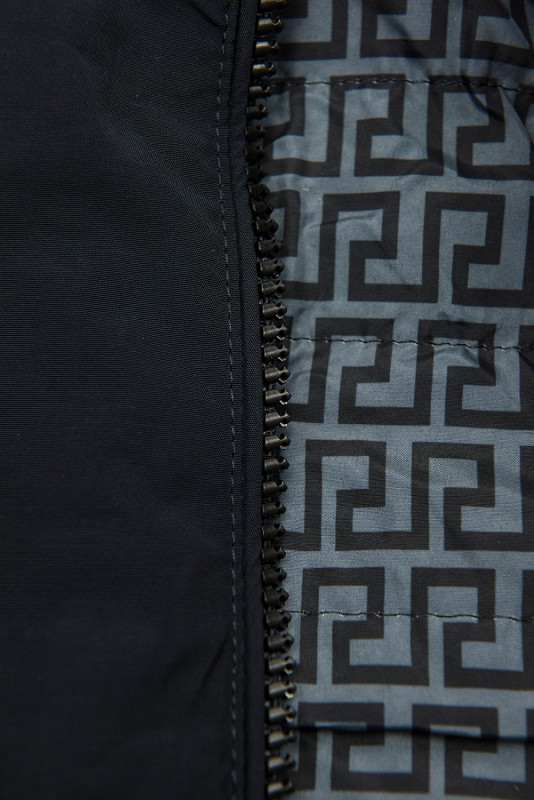 Reversible mid-season parka jacket navy/gray