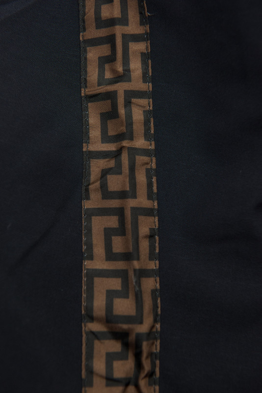 Reversible mid-season parka jacket navy/brown