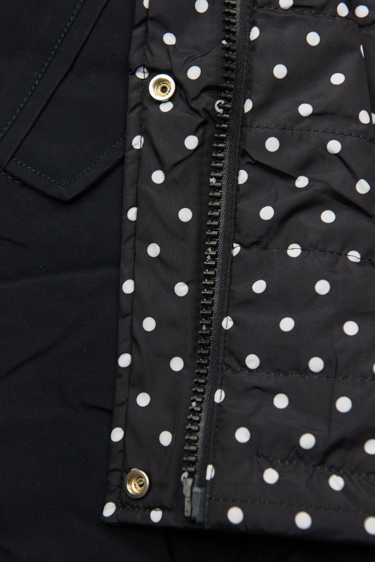 Reversible parka dots navy