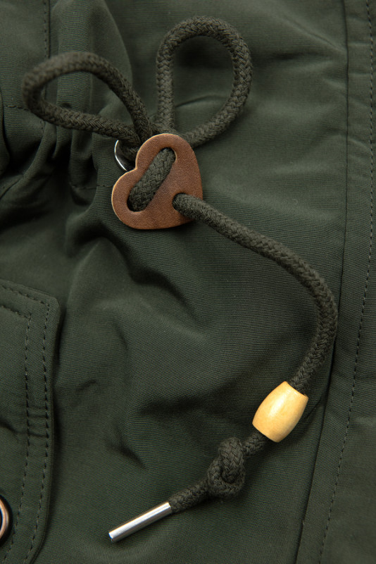 Dark green winter parka jacket in short cut