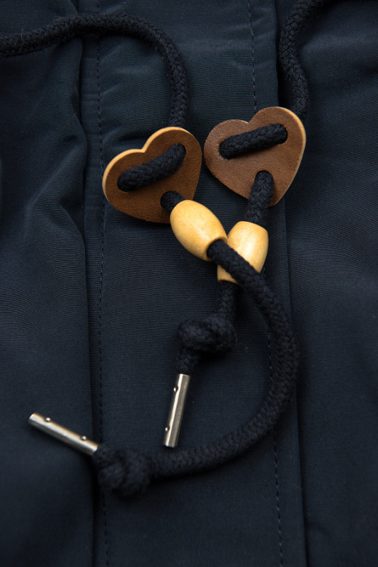 Navy winter parka jacket in short cut