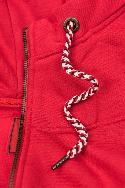 Basic elongated hoodie in red