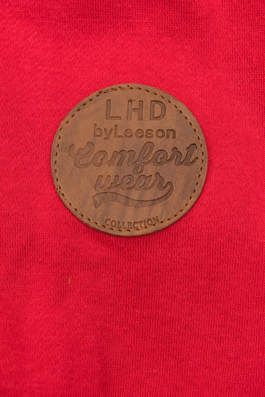 Basic elongated hoodie in red