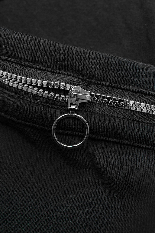 Cozy Black Elongated Sweatshirt Jacket