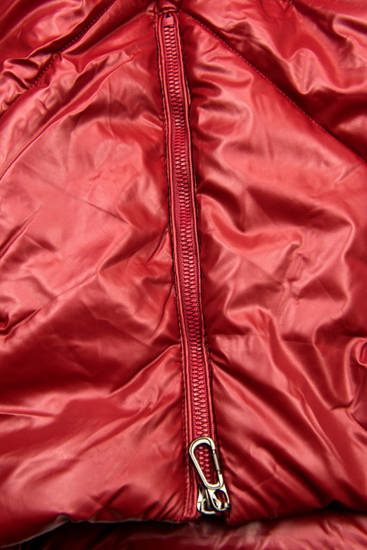 Red shiny winter jacket