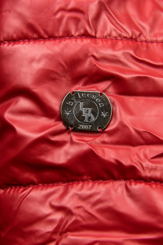 Red shiny winter jacket