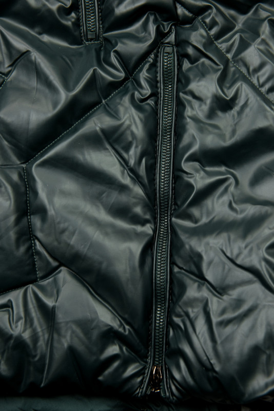 Dark green shiny winter jacket