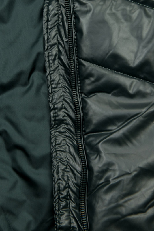 Dark green shiny winter jacket