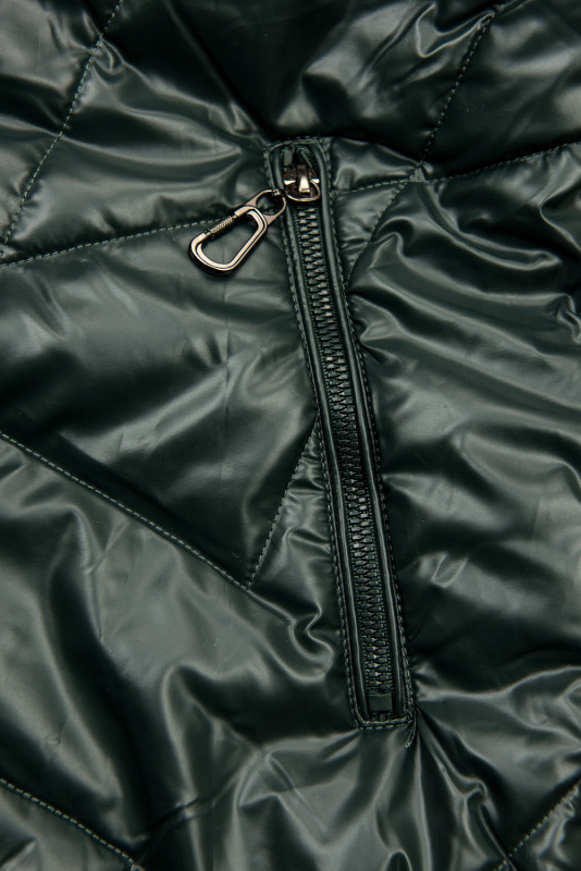 Dark green shiny winter jacket
