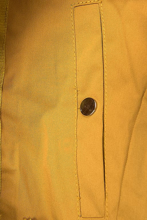 Yellow parka jacket with soft faux fur lining