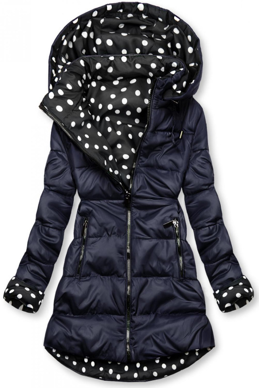 Dark blue/polka dot reversible jacket