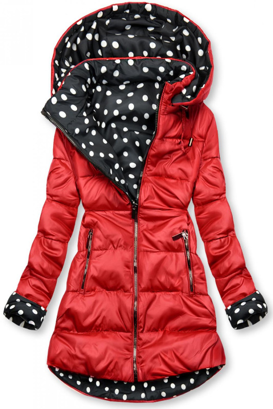 Red/polka dot reversible jacket