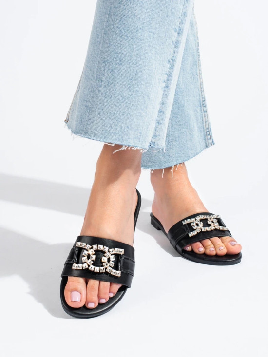 Elegant Black Sandals with Buckle
