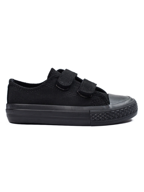 Black children's sneakers with velcro