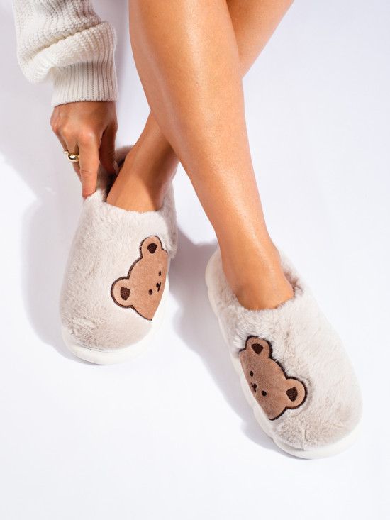 Beige women's slippers BEAR