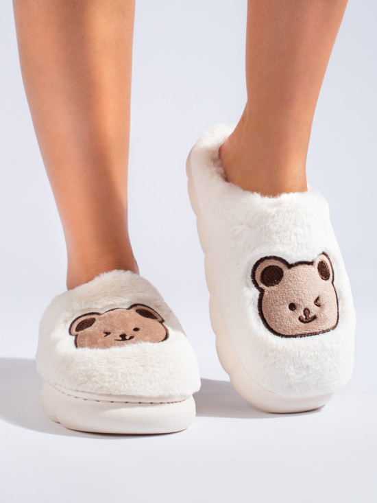 White fur slippers TEDDY