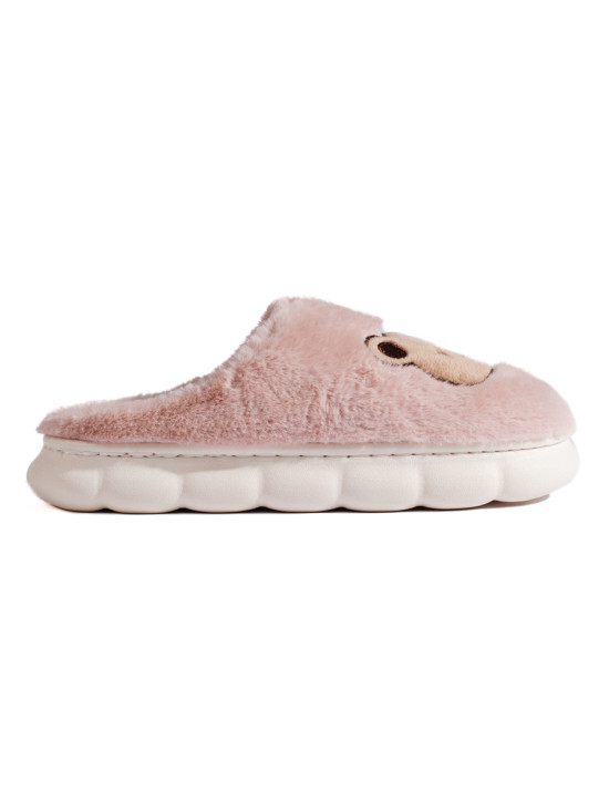 Pink fur slippers TEDDY