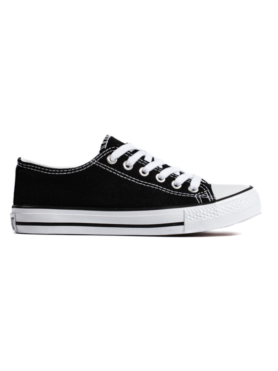 Black women's canvas sneakers