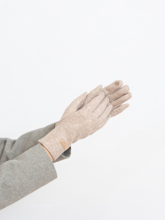 Beige warm ladies' gloves