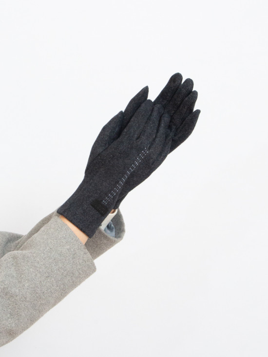 Grey warm ladies' gloves