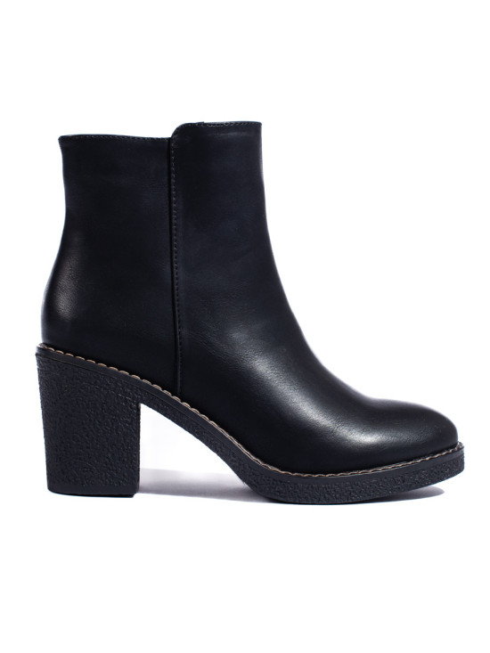 Black classic ankle boots made of eco-leather
