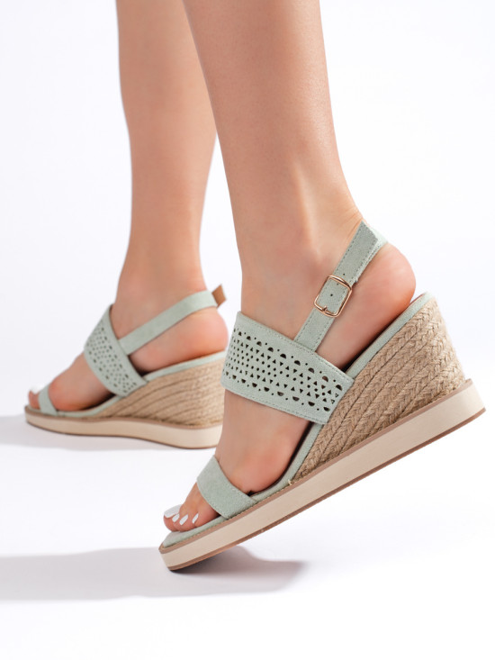 Green Women's Wedge Sandals