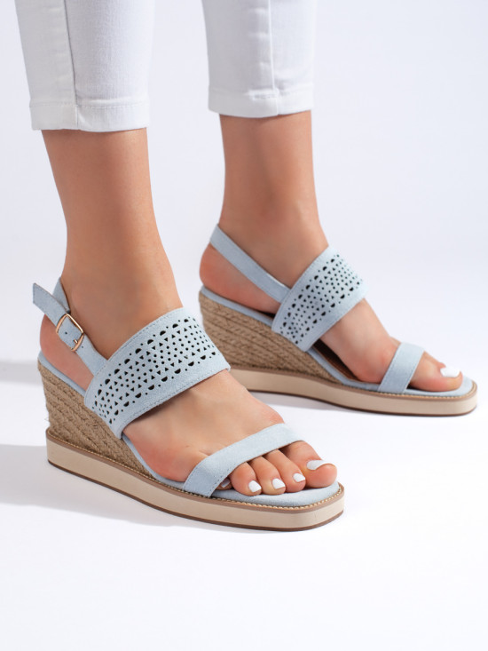 Blue Women's Wedge Sandals