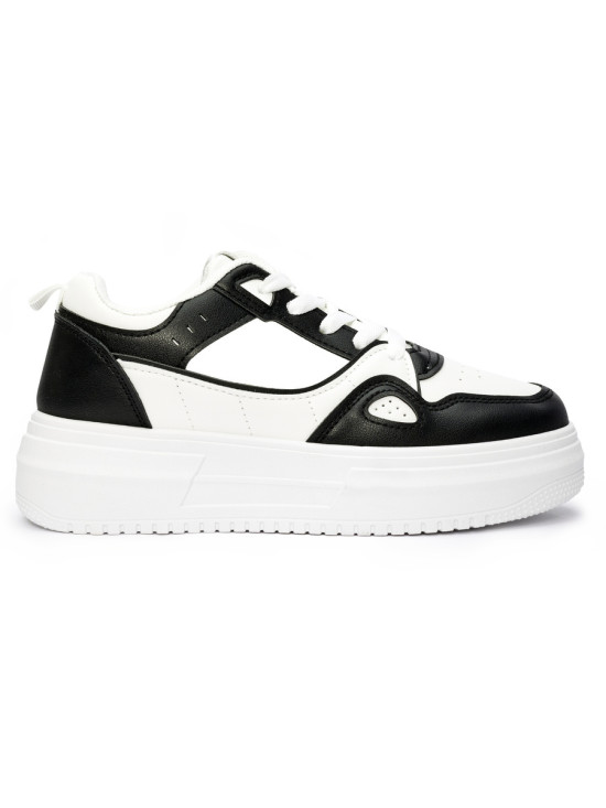 Black and White Women's Platform Sneakers