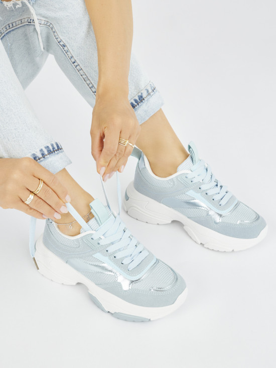 Blue Women's Sports Shoes with Thick Sole
