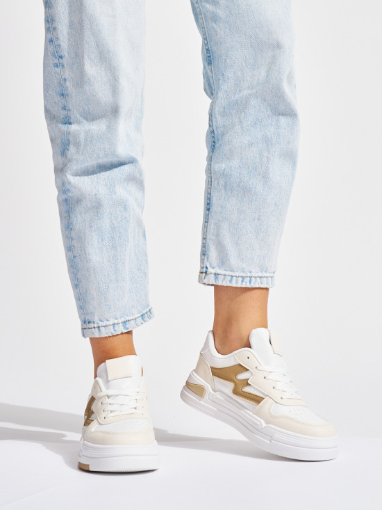 Beige Platform Sneakers