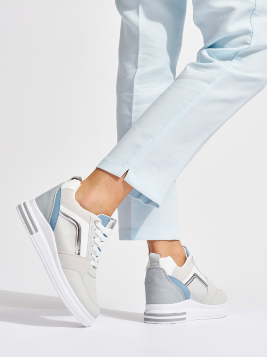 Women's Gray Sneakers with Hidden Wedge