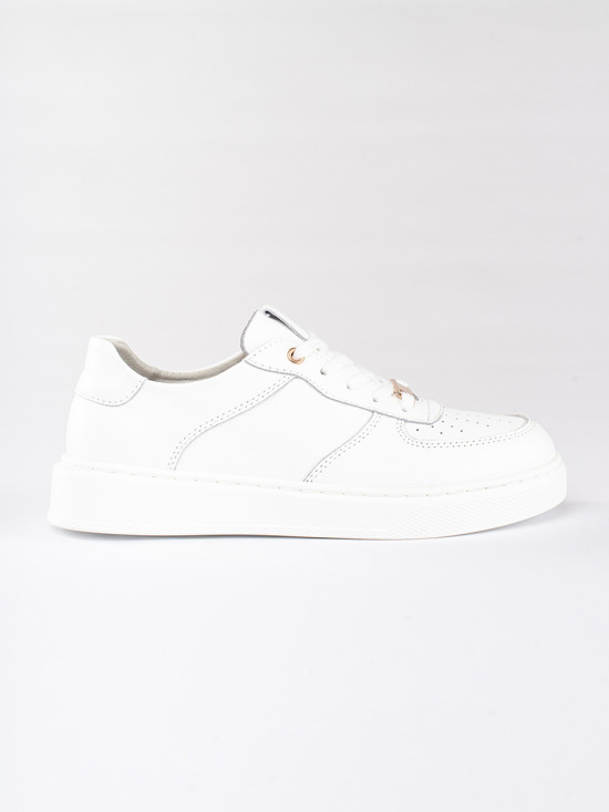 White Women's Leather Sports Shoes