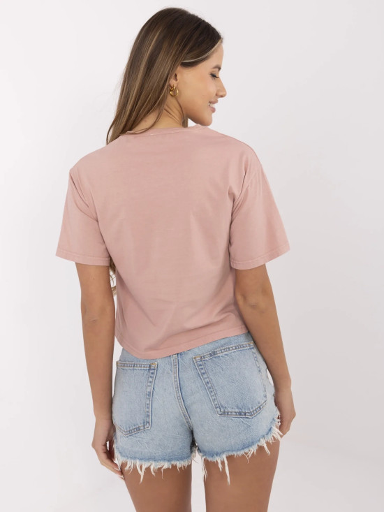 RUE PARIS Pink T-Shirt with Print