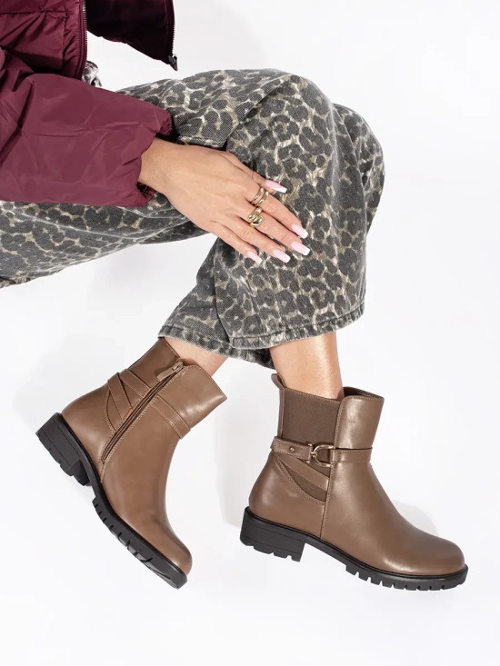 High Brown Ankle Boots