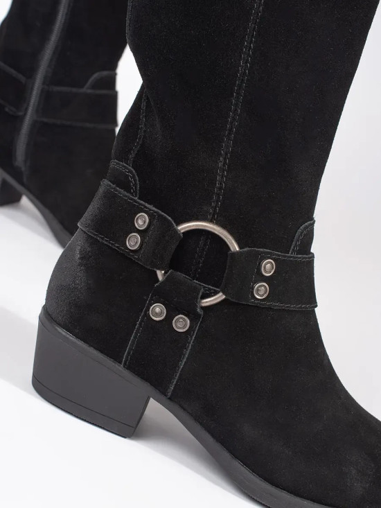 Black Leather Cowboy Boots Sergio Leone