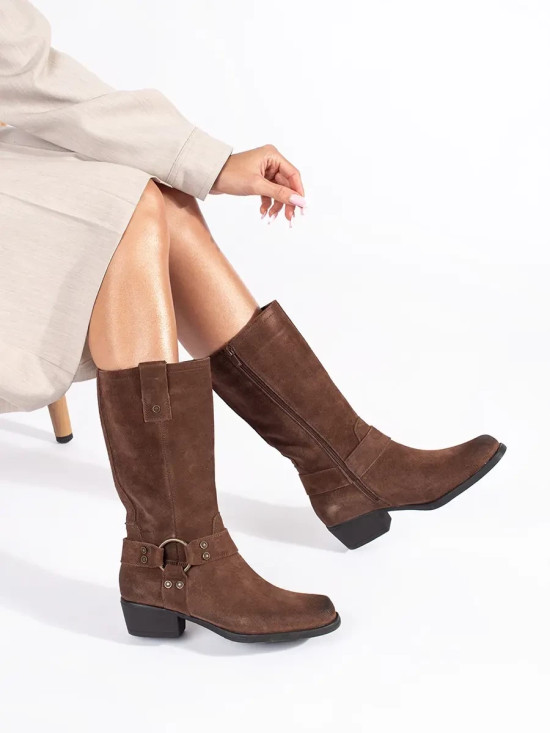 Brown Leather Cowboy Boots Sergio Leone