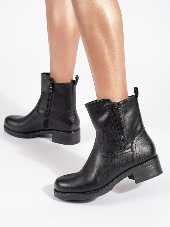 Black Leather Ankle Boots Sergio Leone