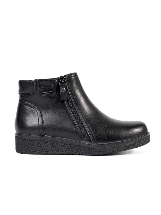Black Leather Comfortable Insulated Ankle Boots Sergio Leone