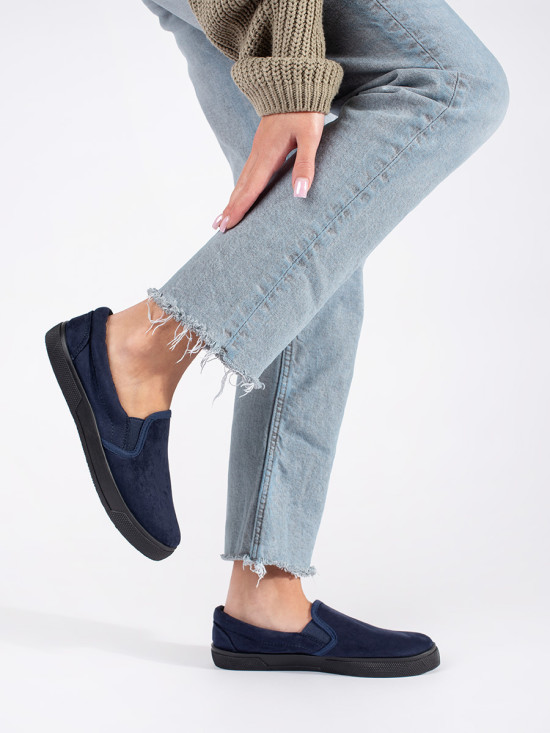 Navy Slip-On Sneakers