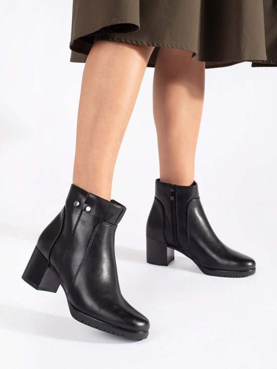 Black Ankle Boots with Heel Sergio Leone