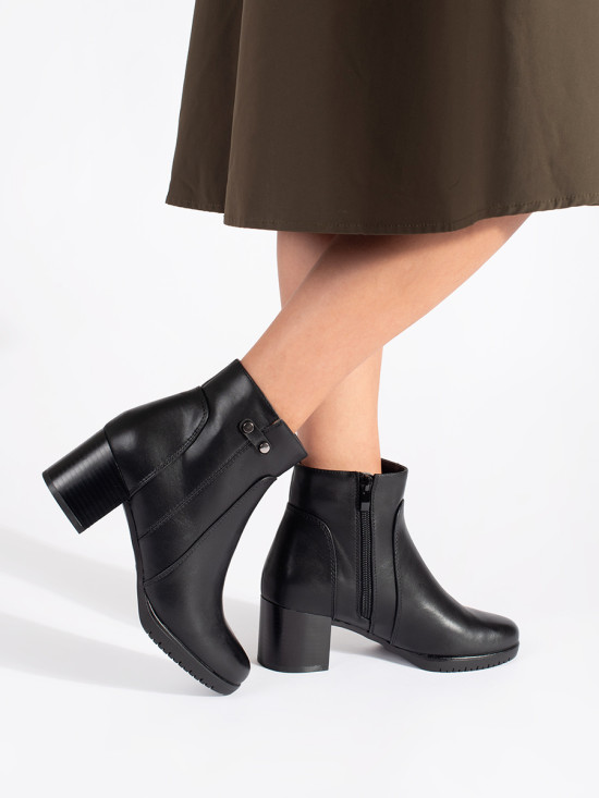 Black Ankle Boots with Heel Sergio Leone