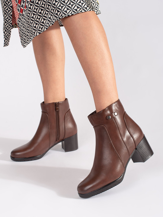 Brown Heeled Ankle Boots Sergio Leone