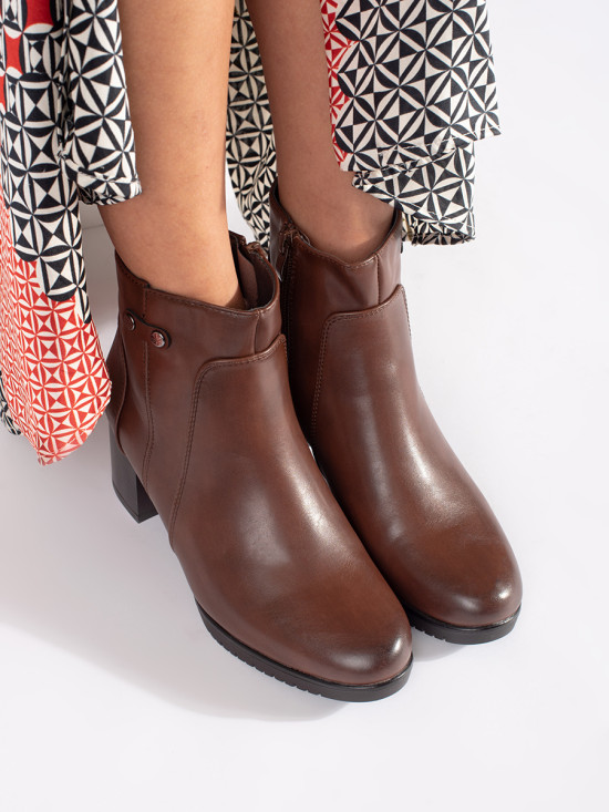 Brown Heeled Ankle Boots Sergio Leone
