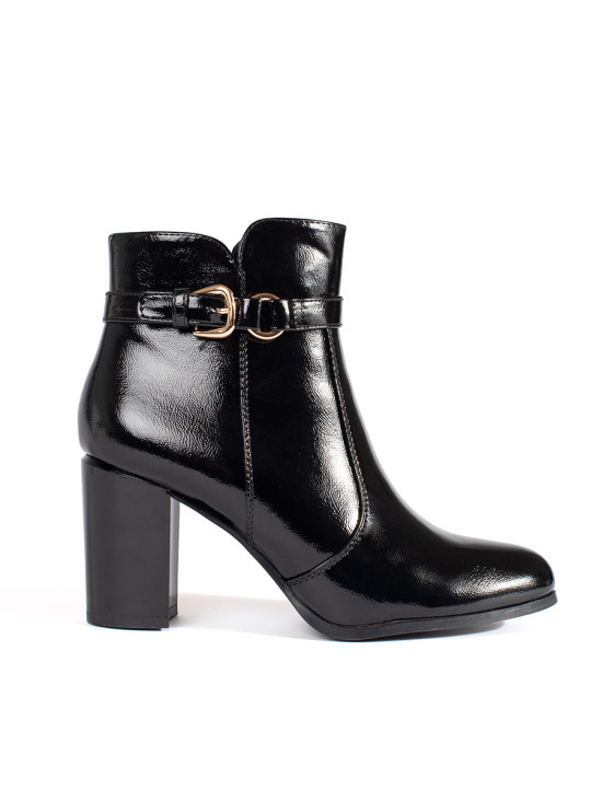 Black Patent Ankle Boots with Heel Sergio Leone