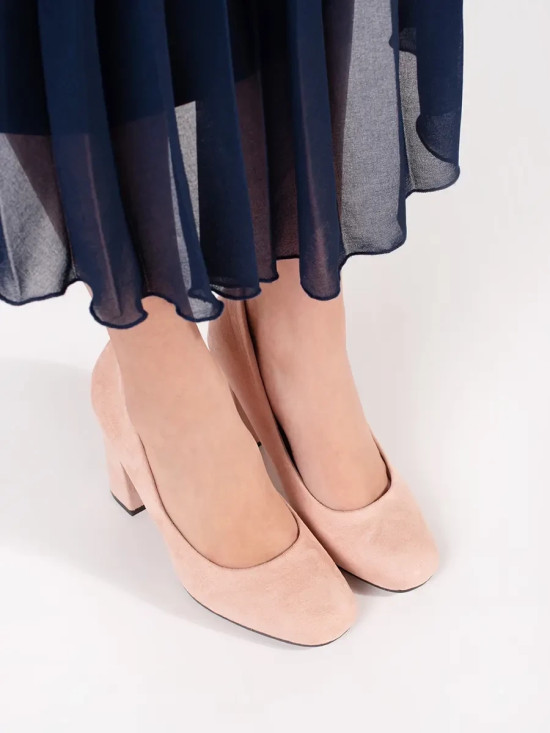 Beige Suede High Heels