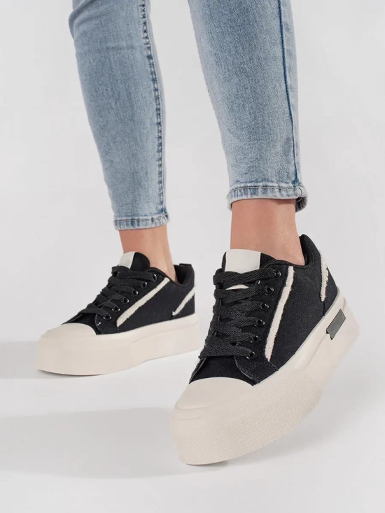 Black and White Platform Sneakers