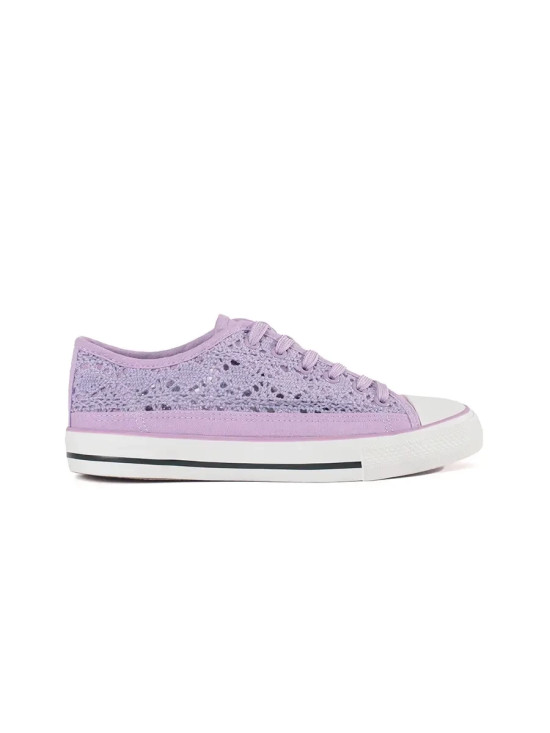 Purple Perforated Sneakers
