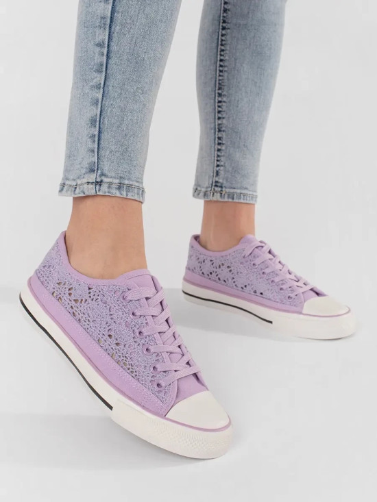 Purple Perforated Sneakers