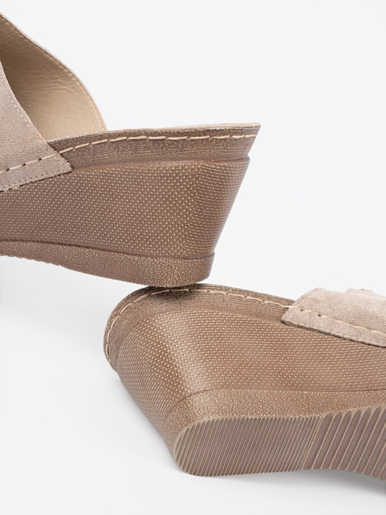 Beige Women's Platform Slippers