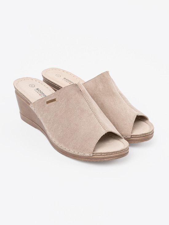 Beige Women's Platform Slippers